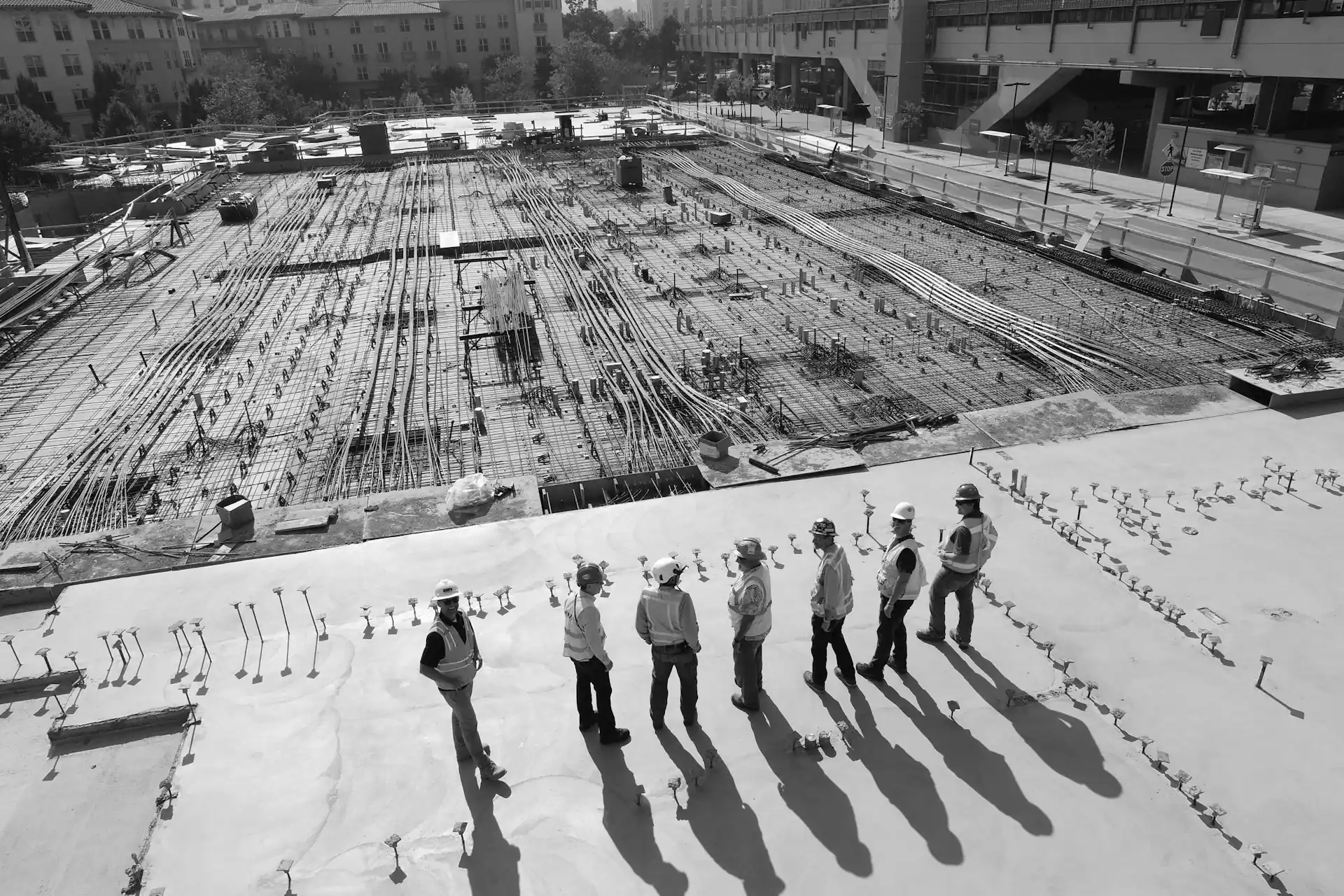 Luftaufnahme einer Baustelle